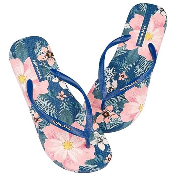 Hotmarzz Women's Flip Flops Colorful Printing Sandals Fashion Beach Slippers - Picture 1 of 5